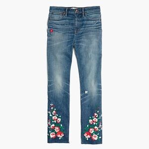 Madewell floral embroidered slim boyfriend jean- EUC